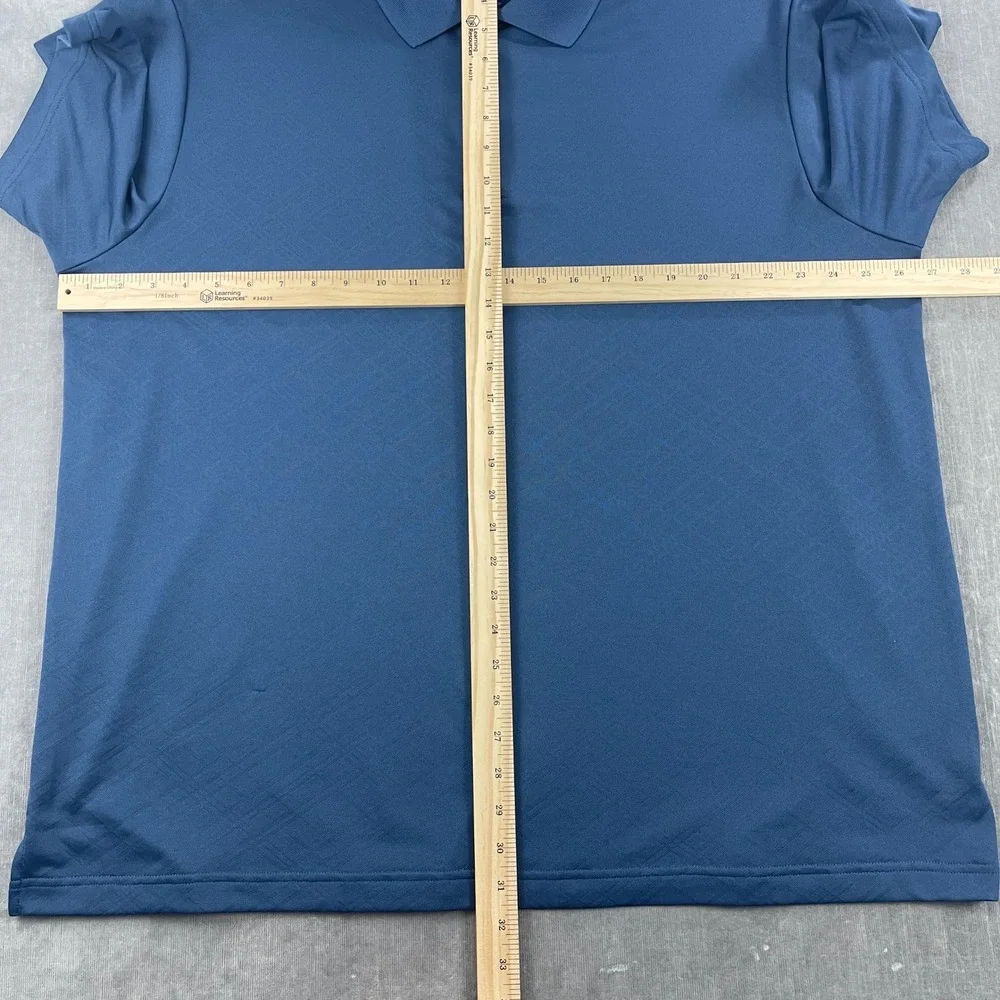 Adidas Men 2XL Blue Polo Shirt Puremotion Textured Golf Performance